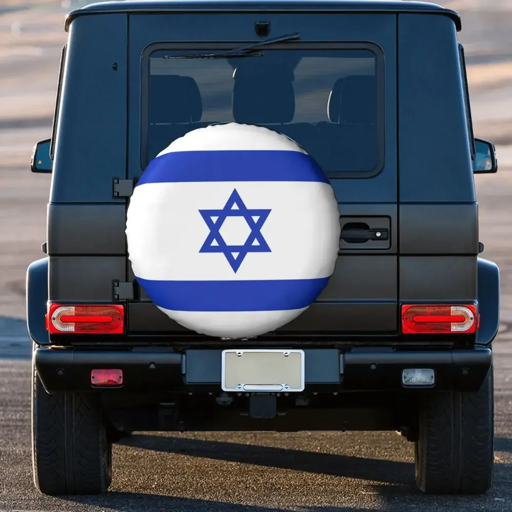 Flag Of Israel Spare Wheel Tire Cover for Prado Pajero Wrangler Patriotic Jeep RV SUV 4WD 4x4 Vehicle 14