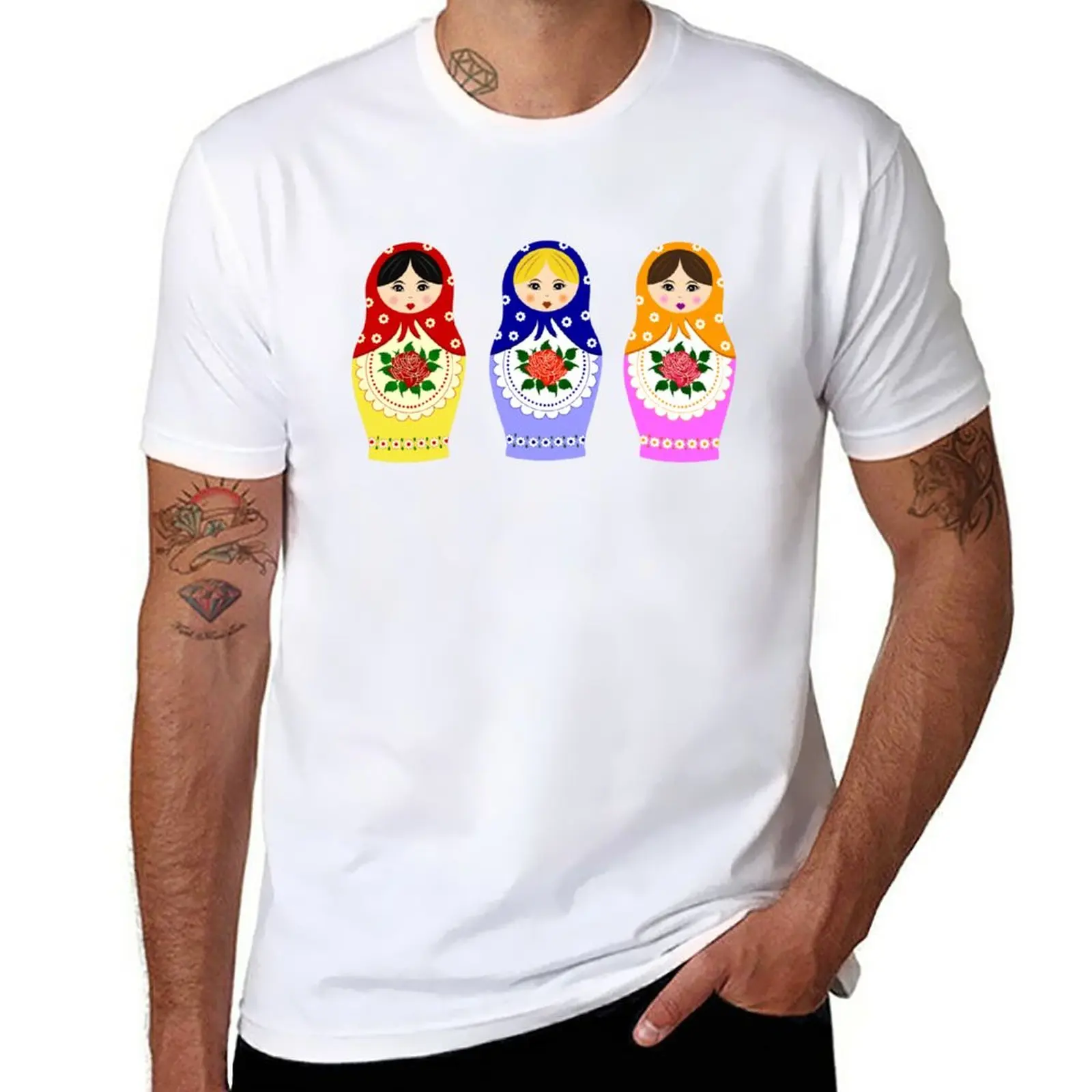 Russian matryoshka nesting dolls T-Shirt summer clothes plus size tops men graphic t shirts