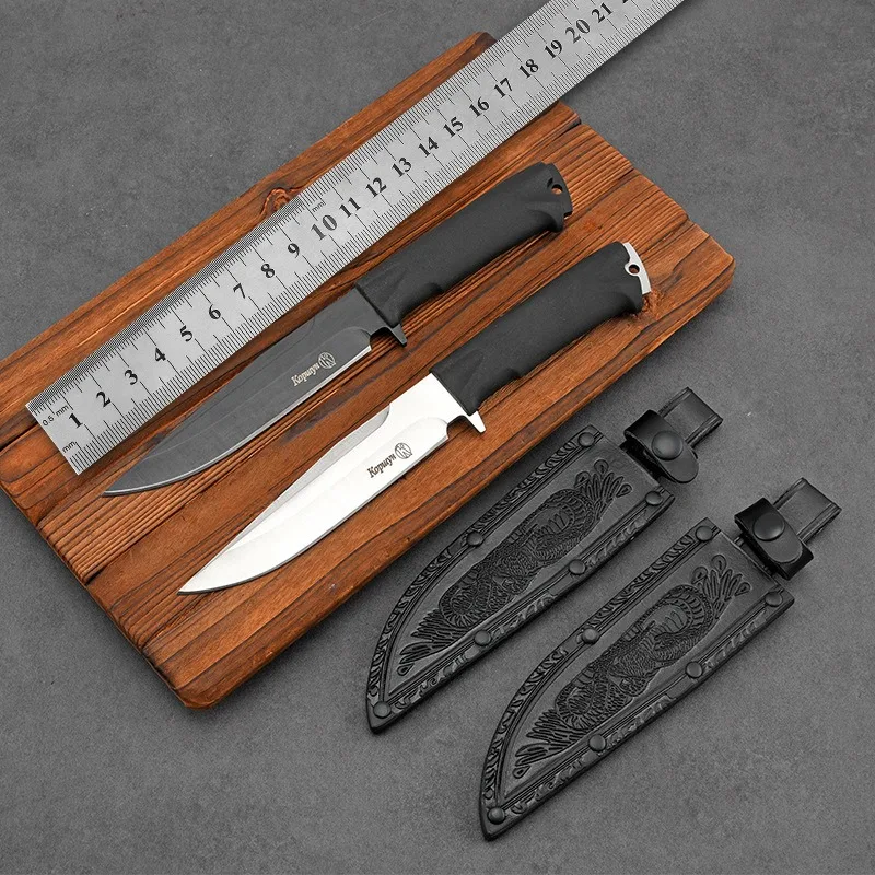 Outdoor hiking small straight knife one-piece keel knife self-defense knife wilderness survival knife high hardness fruit knife