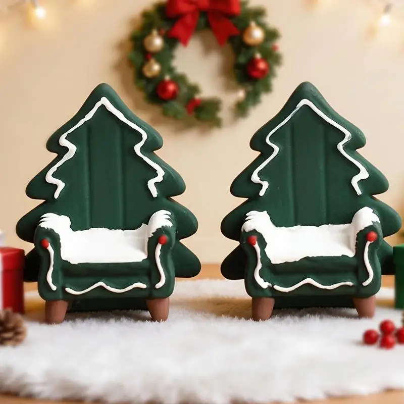 Miniature Christmas Tree-Shaped Chair Model Ornament Christmas Decoration Ornament Christmas Element Gift For Family Friends