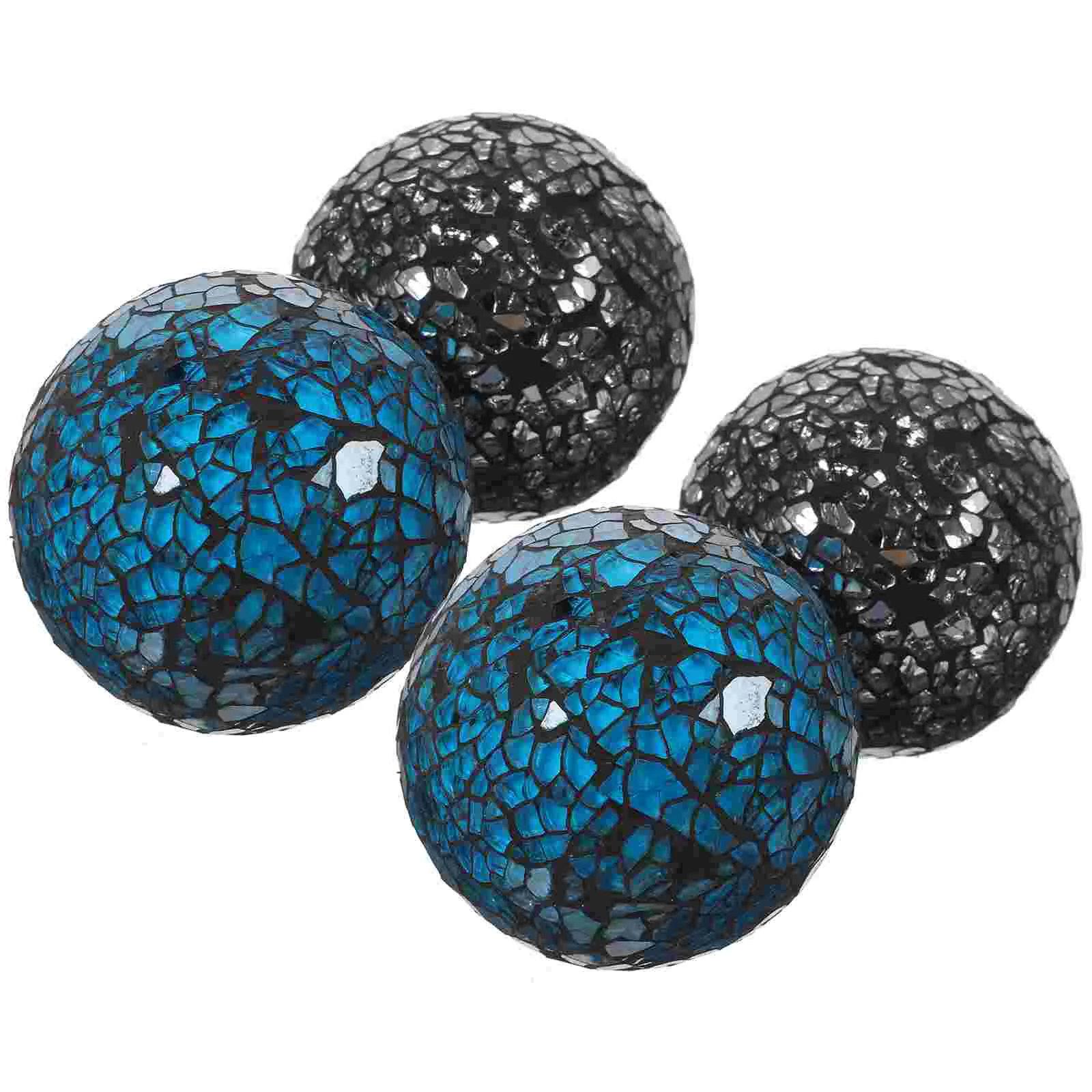 

4 Pcs Round Mosaic Ball Colorful Ornaments Decorative Balls for Home Glass Sphere