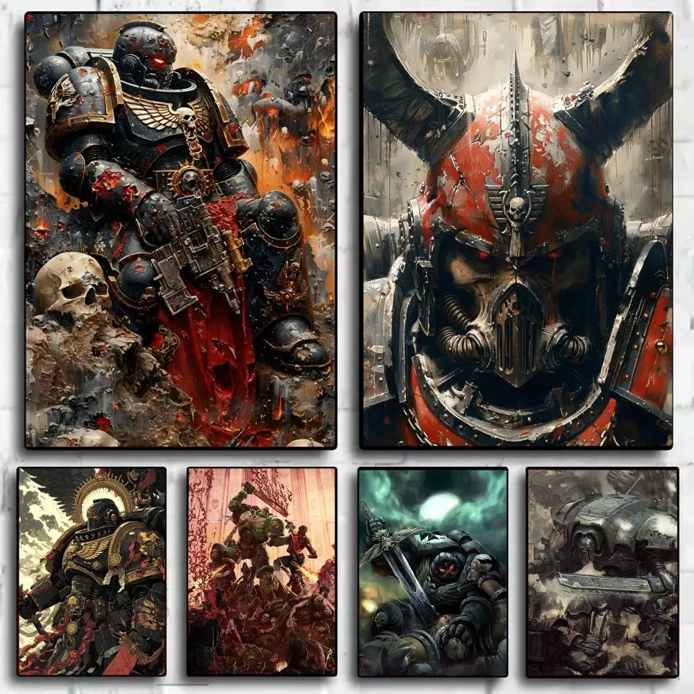 ملصق W-Warhammer Game 40K ملصق مثالي ذاتي اللصق مصمم لمساحات مكتب الطعام المنزلية