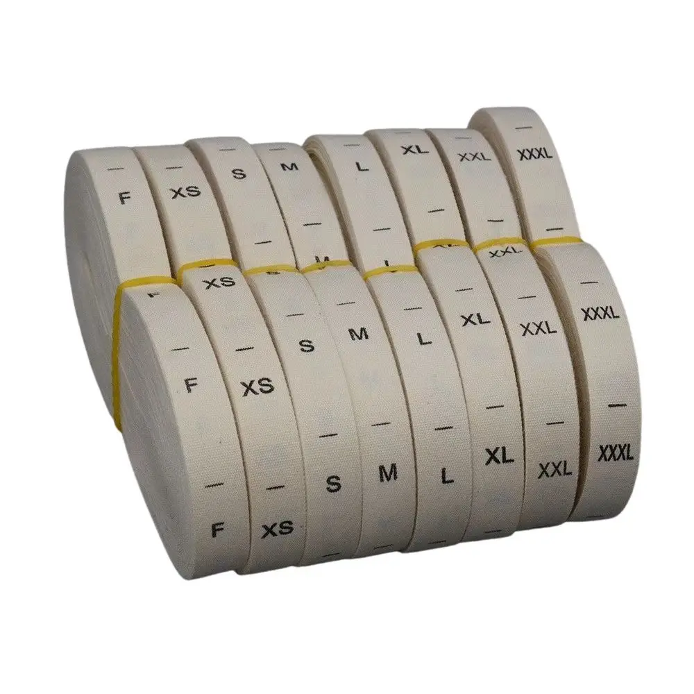 50 PZ Etichetta di taglia in cotone naturale per abbigliamento XXS XS SML XL XXL 3XL 4XL 5XL 6XL 7XL 8XL Etichette di taglia indumento beige