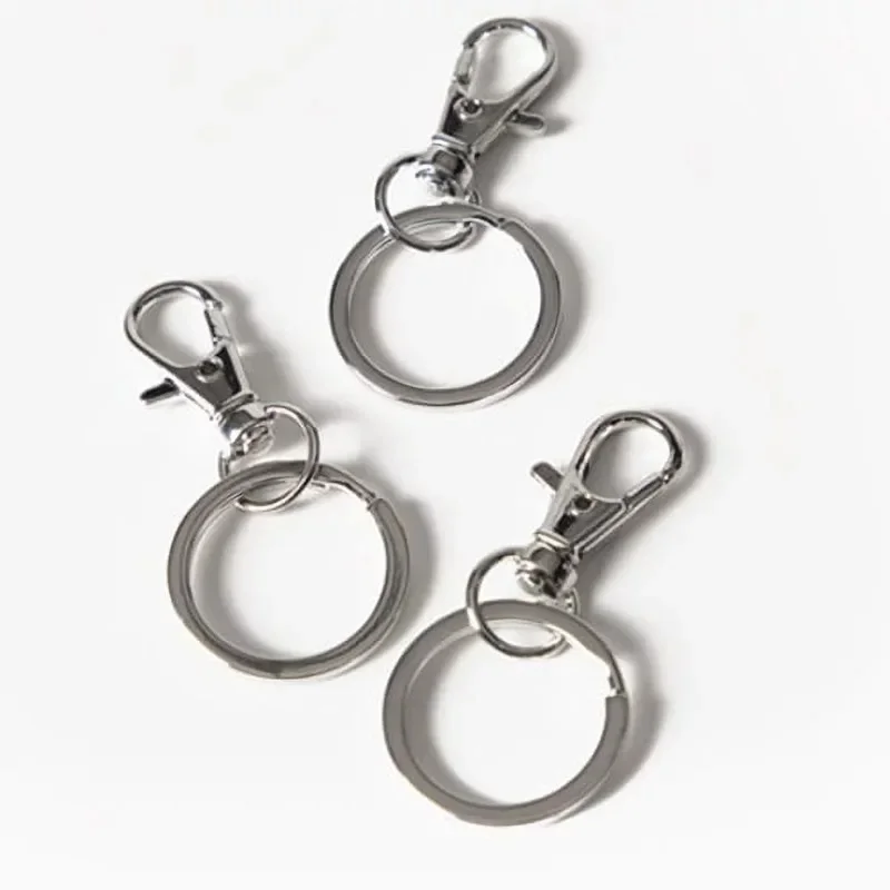 DIY Silver Split Ring Chaveiro com Clip, CousinDIY, 3 Pcs Pack