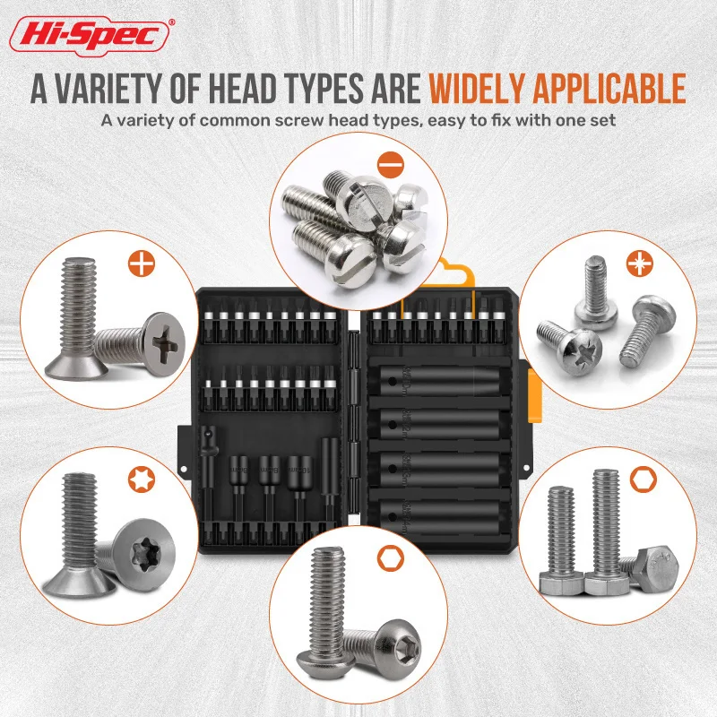 Hi-Spec Professional Impact Screwdriver Bit Set: Phillips, Slotted & Torx Bits