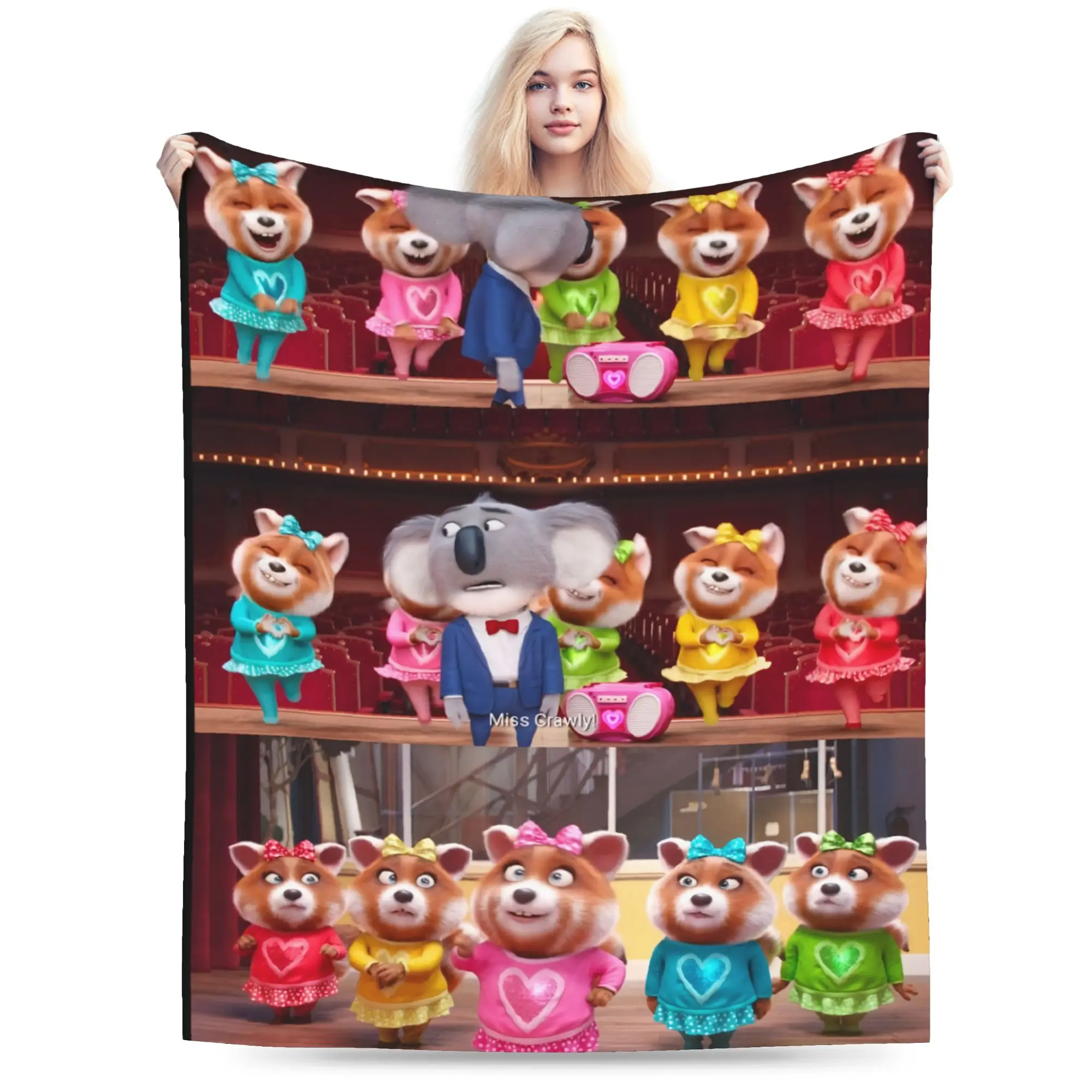 Sing 2 Movie Blanket Multi-size Cozy and Lightweight  Throw Blankets for Sofa Couch and Bed