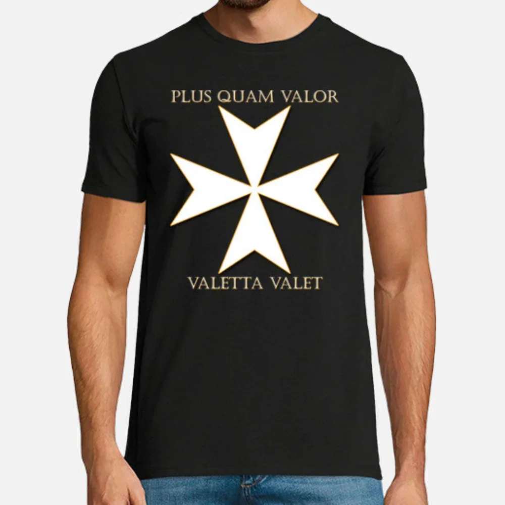 Cruz De La Orden De Malta Valetta Men T-Shirt Short Sleeve Casual Cotton O-Neck Summer T Shirts