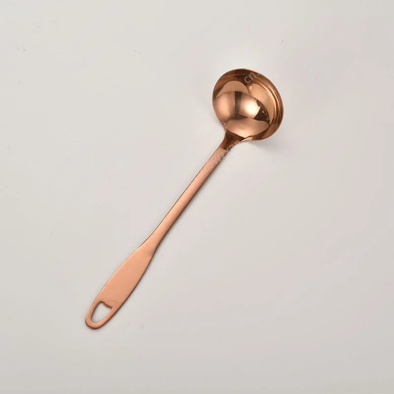 Korean rose gold long handle household kitchen dining daily stainless steel colander spoon