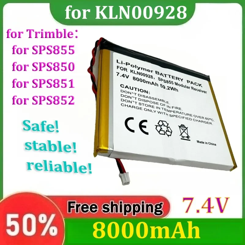 for KLN00928 for Trimble SPS855 Modular Receiver, SPS850, SPS851 , SPS852 7.4V 8000mAh 59.2Wh Rechargeable Batteries