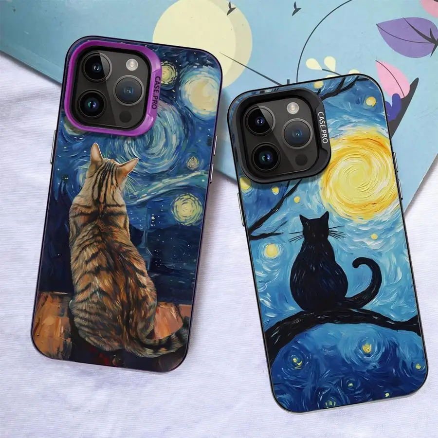 Back Phone Cover Case for iPhone XS 11 17Air 13 16 17 Pro Max 16e XR 12 15 Plus 14 Van Gogh Art
