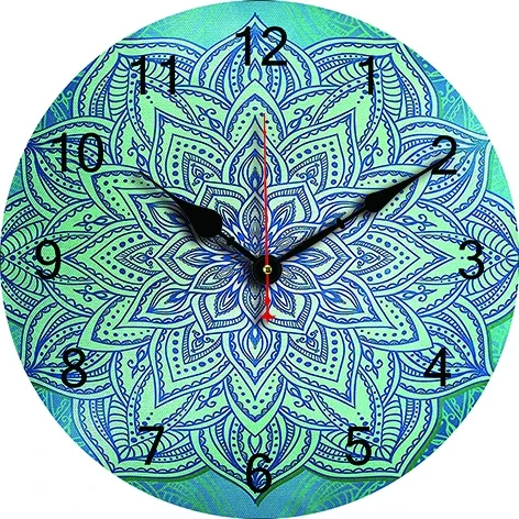 Mandala Gradient Wall Clock Living Room Bedroom Round Silent Clock Dining Room Office Decoration Clock Home Carfts Art Decor