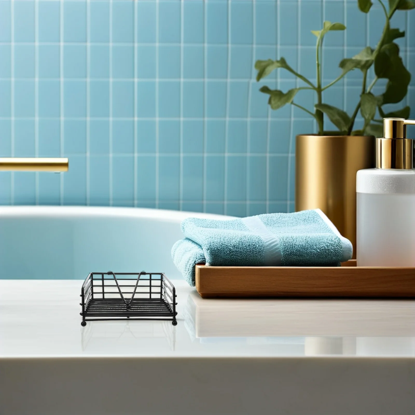 

2Pcs Napkin Holders Nordic Geometric Iron Square Design Space-Saving Paper Dispenser for Dining Table Cafe Restaurant Home Use