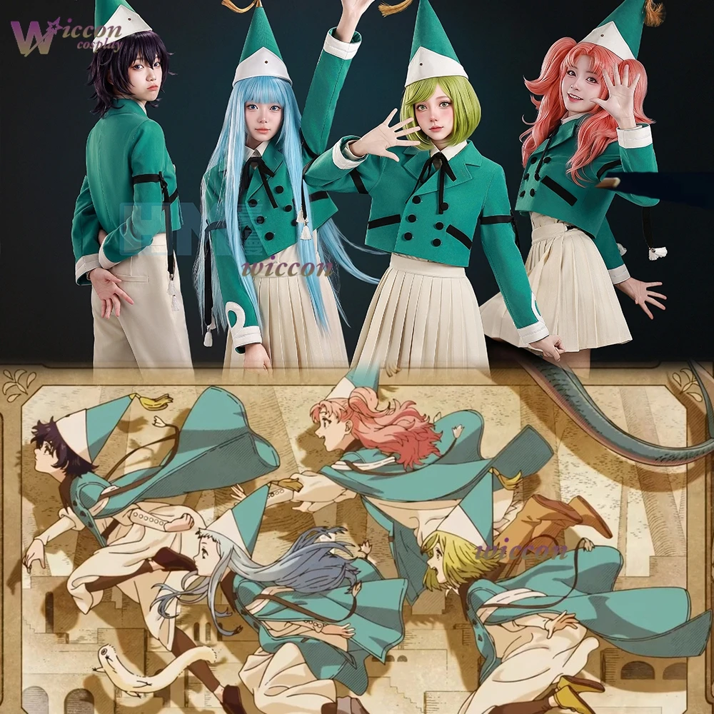 

Tongari Boushi no Atelier Coco Agate Tetia Riche Cosplay Wig Green Jacket Shirt Skirt Uniform Hat Halloween Costume Party Suit