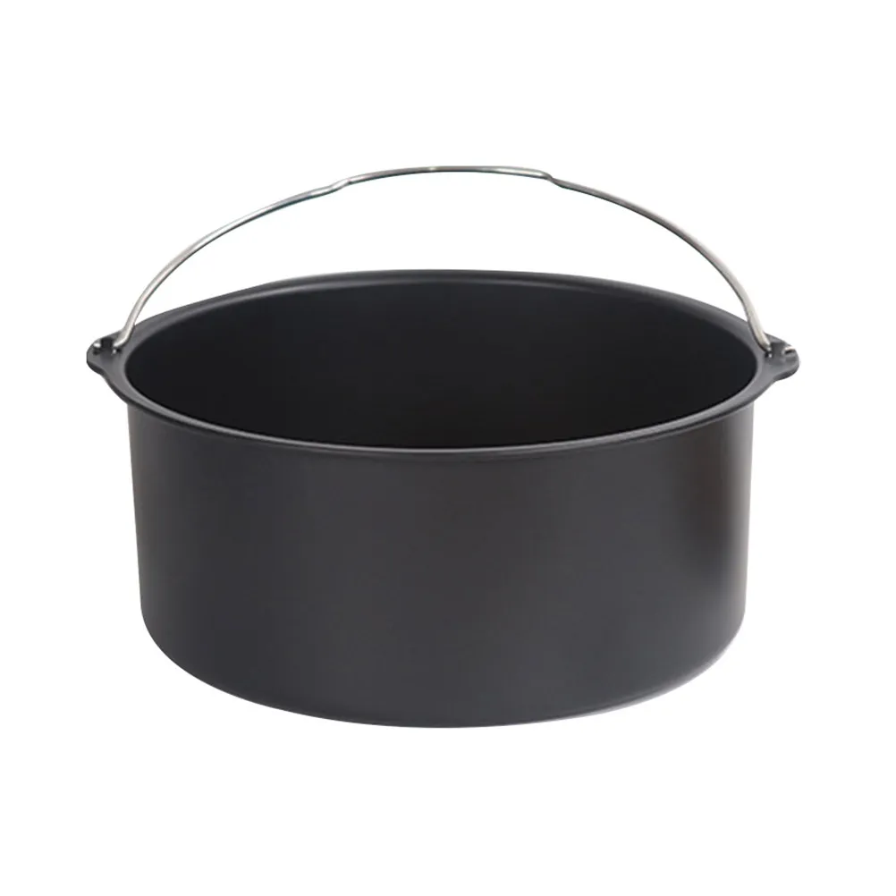 1Pcs Cake Barrel Air Fryer Cake Basket Black 7 Inches Nonstick Baking Pan Dessert Kitchen Gadget Baking Tool for Home Restaurant