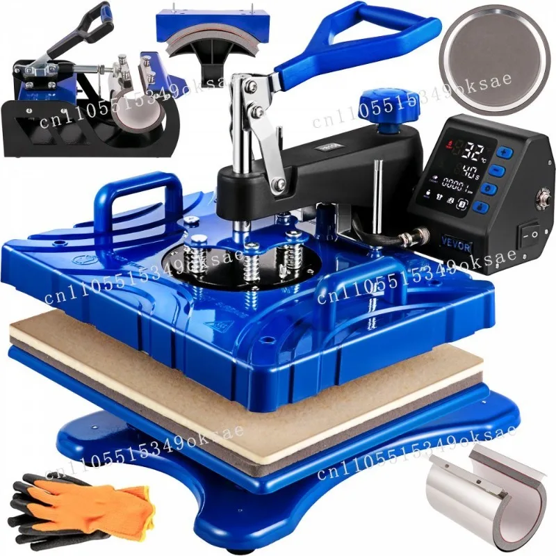 جودة عالية 5 في 1 شبه أوتوماتيكية الصحافة الساخنة متعدد الألوان التسامي تي شيرت القدح مجلس قبعة الطباعة متجر المبيعات المباشرة