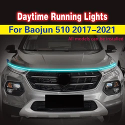 For Baojun 510 2017-2021 Car LED Daytime Running Light DRL Decorative Lamp Fog Lamp Waterproof Flexible Light Strip Ambient Lamp