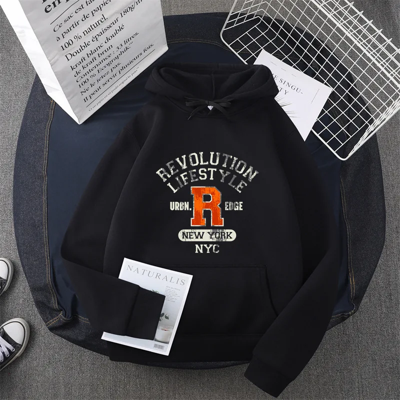 

New York Printed Casual Street Sweatshirt Men's and Women's Same Cotton High Quality Fashion Loose Men's Hoodie