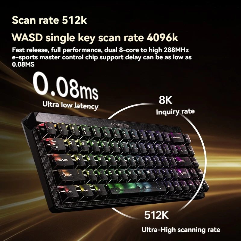 คีย์บอร์ดเกมมิ่ง TITAN68 Turbo Magnetic Switch แบบมีสาย RGB RT0.001 คีย์บอร์ดอีสปอร์ต Valorant สำหรับเล่นเกมและทำงาน