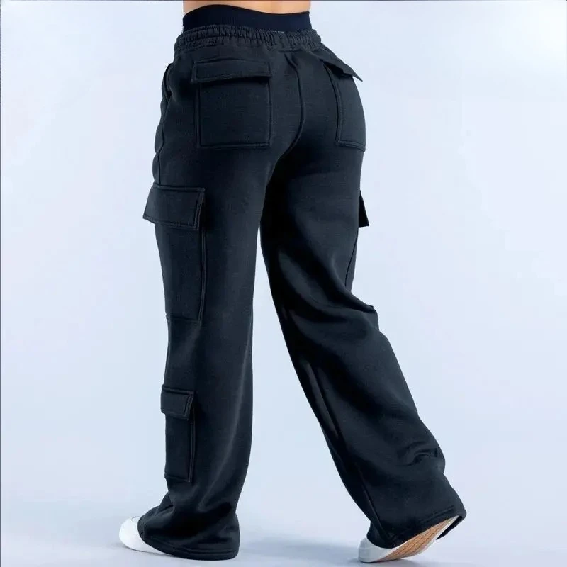 Multiple Pockets American Style Work Pants Women Low Waist Belted Straight Leg Wide Leg Pants NOLOGOMen's Casual Pants