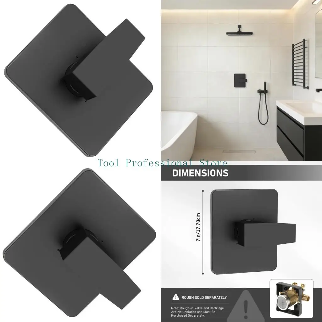 57QF Shower Faucet Handle Replacement Set with Hot Cold Indicators Shower Handle Replacement for Safe Water Mixing