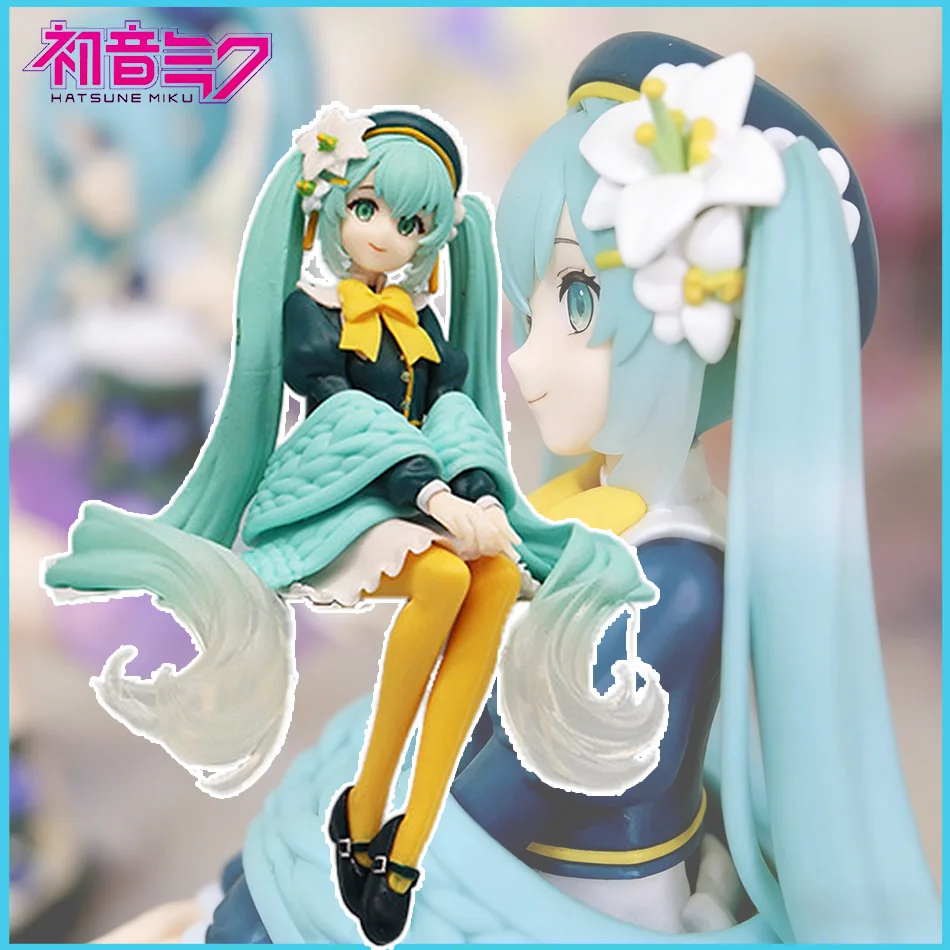 En stock: Figura de acción Hatsune Miku de 15 cm, versión Flower Fairy Lily, de PVC, para decoración, regalo de Navidad.