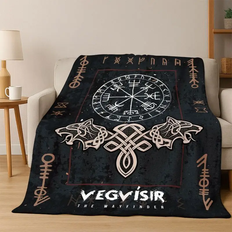 Viking WarriorSymbol Valknut Nordic Valhalla Flannel Blanket Soft Warm Throw Blanket for Bedroom Living Room Bed Travel Camping