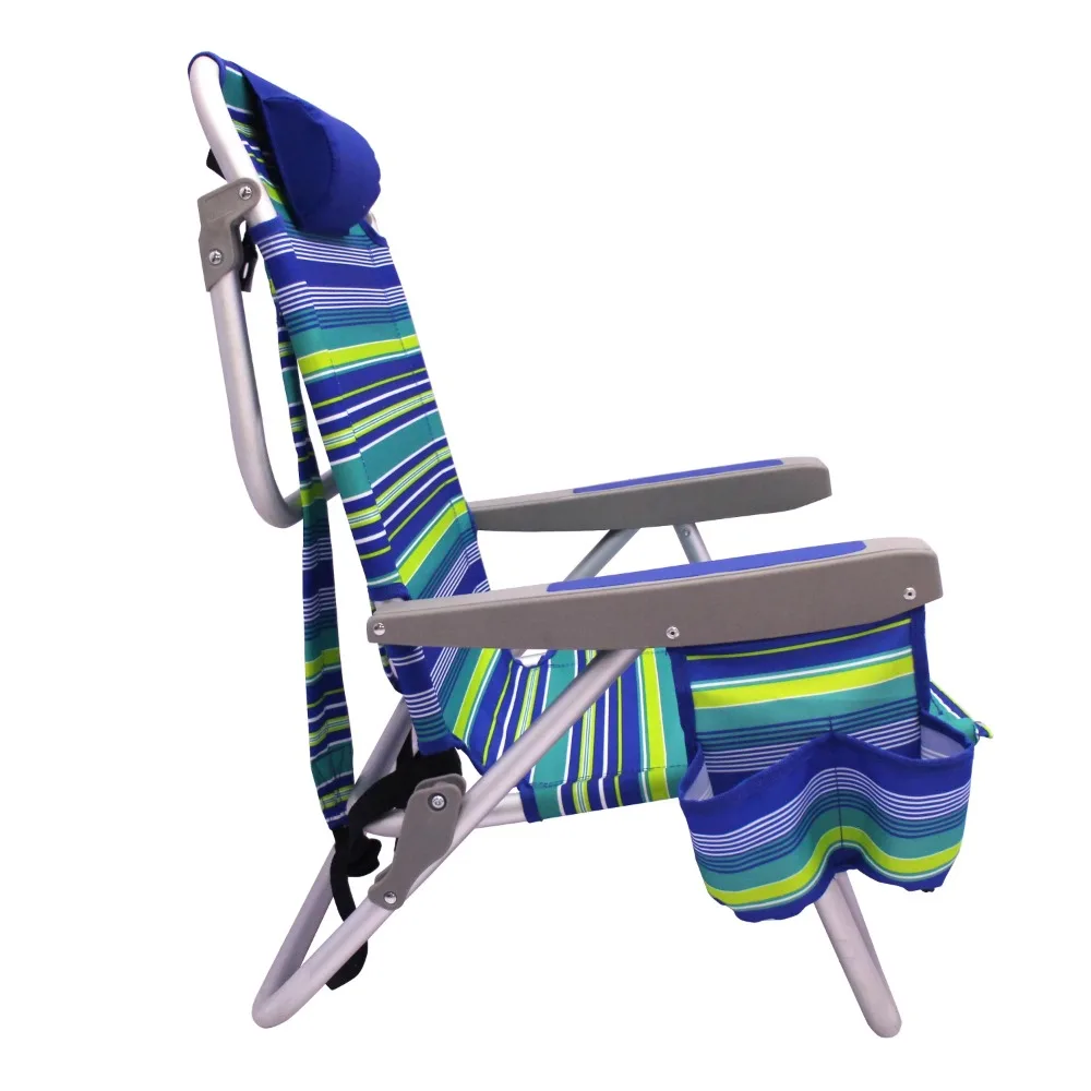 Mainstays Backpack Aluminum Beach Chair, Multi-color