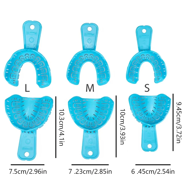 2 шт., разные размеры, лоток для оттисков зубов, верхний нижний съемный материал для стоматологии с полным ртом