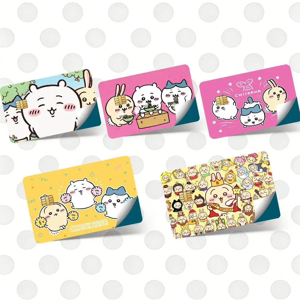 C-Chiikawas Cartoon Credit Card Skin Sticker Cover Decal Wrap Debit Card Stickers Durable Removable
