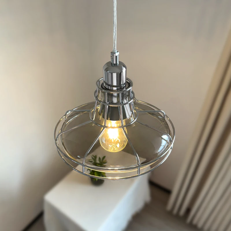 باوهاوس الرجعية الحنين قلادة ضوء LED النمط الصناعي مطعم مقهى منصة مشروبات ضوء الزجاج الإبداعي السرير مصباح معلق