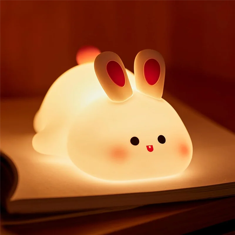 

A63X- Night Light,Cute Silicone Lamp, Dimmable Light Up Bunny, Night Lamp,Rechargeable Bunny Nightlight, Bedside Lamp Dura