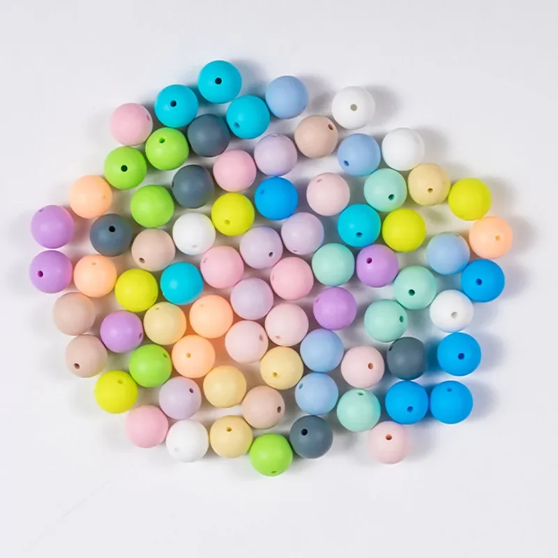 500Pcs Silicone Beads 12mm Round Perle Baby Teething Beads For Jewelry Making Pacifier Chain Oral Care Chew Baby Accessories