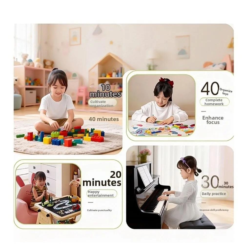 Portable Visual Timer Silent Operation Multifunctional Countdown Alarm Clock 60-Minutes Timer Visualization Function