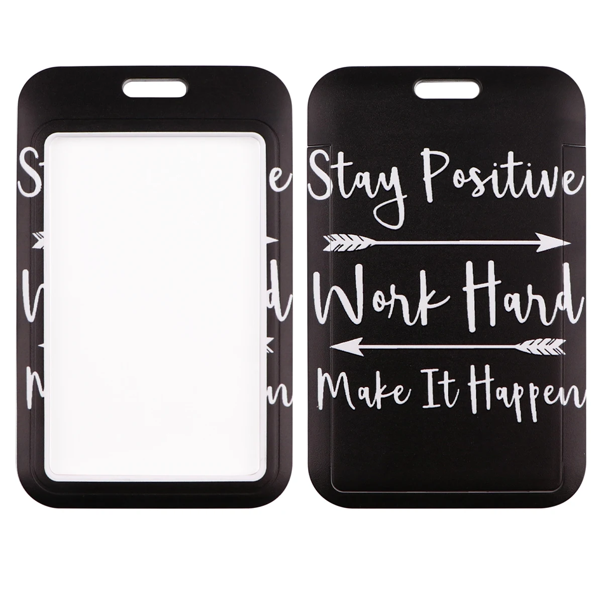 Stay Positive Work Hard Make it Happen Neck Strap Keychain Lanyard Credit Card Holders Key Holder Keyring Accessories Gifts