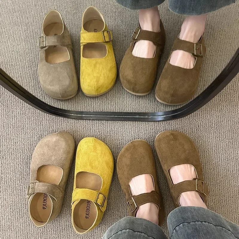 شبشب منزل أحذية منصة زيادة النعال الداخلية النساء الضحلة 2025 ريترو ماري جينس زيادة شبشب منزل داخلي P