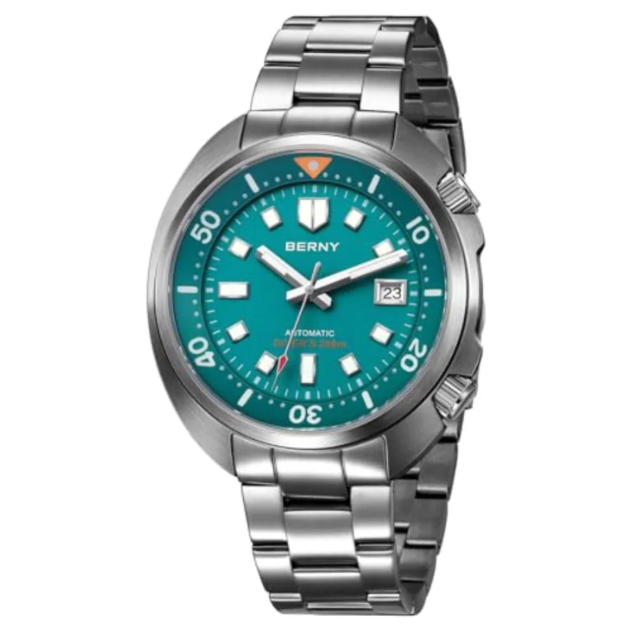 

Automatic Watch for Men 200M Waterproof Dive Watch Men's Analog Mechanical Wristwatch with Super Luminous Full Stainless Steel,
