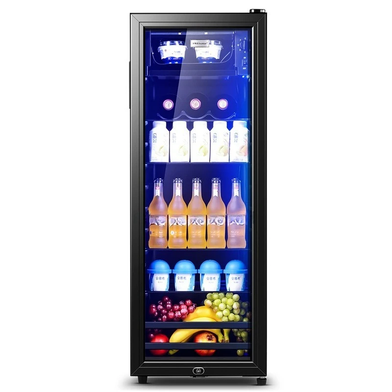 Ice Bar Transparent Single Door Refrigerator Household Small Refrigerator Commercial Office Beverage Wine Cabinet