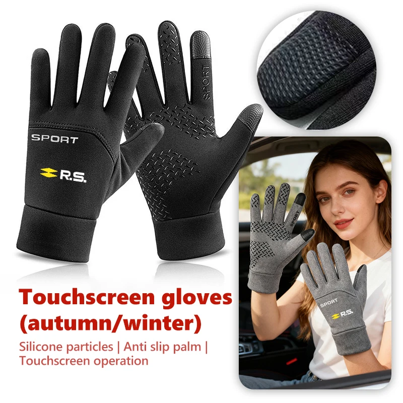 Men Women Touchscreen Warm Outdoor Cycling Driving Motorcycle Windproof Non Slip Gloves For Renault RS Clio Dacia Scenic Twingo