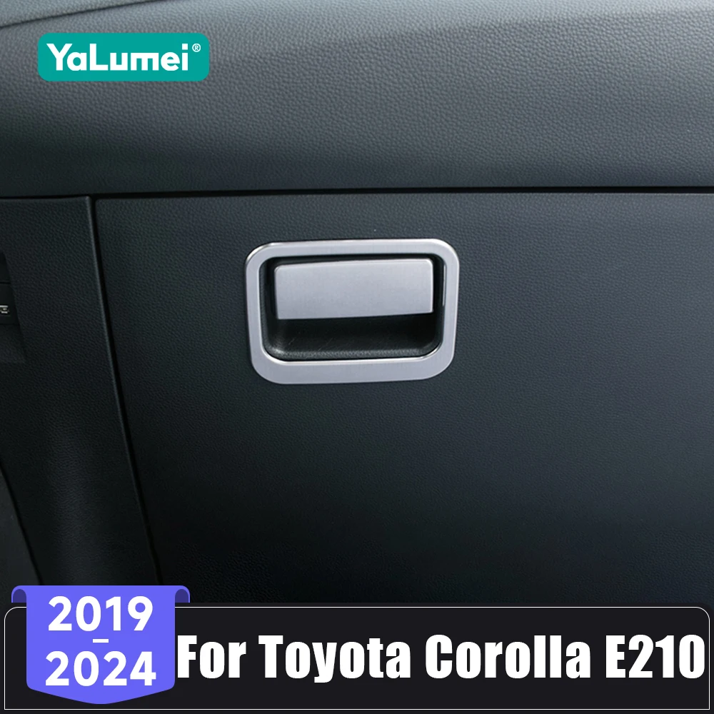 Für Toyota Corolla E210 Hybrid 2019 2020 2021 2022 2023 2024 Edelstahl Auto Copilot Lagerung Handschuh Box Abdeckung Griff trim Aufkleber