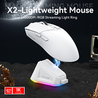 X2  wireless Mouse, 24KDPI PAW3311  2.4G/BT/Wired Ultra-light Magnetic Charging Dock  Gaming Mouse