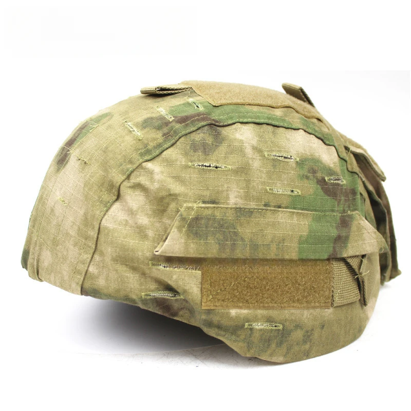MICH2000 Helmet Cover Tactical Camouflage Helmet Cover with Rear Counterweight Pouch Velcro Panel Airsoft Helmet Accessories