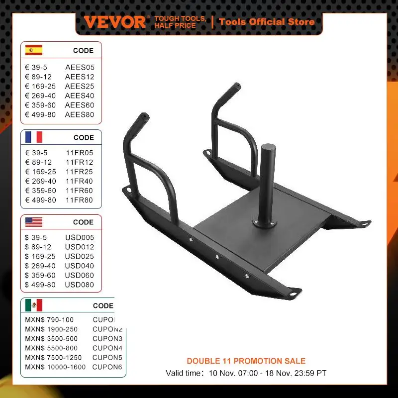 VEVOR Fitness Strength Training Sled with Handle Steel Power Sled Workout Equipment for Athletic Exercise Speed Improvement