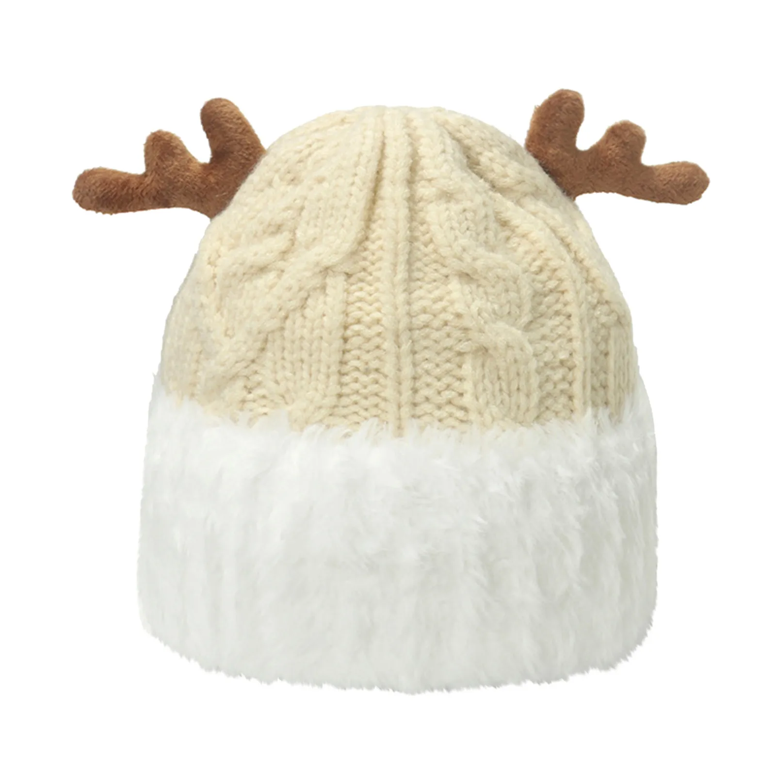 Christmas Hat 2024 Autumn Winter New Knitted Caps Cute Pullover Hat Child Aduld Warm Deer Horn Plush Knit Hat For Women