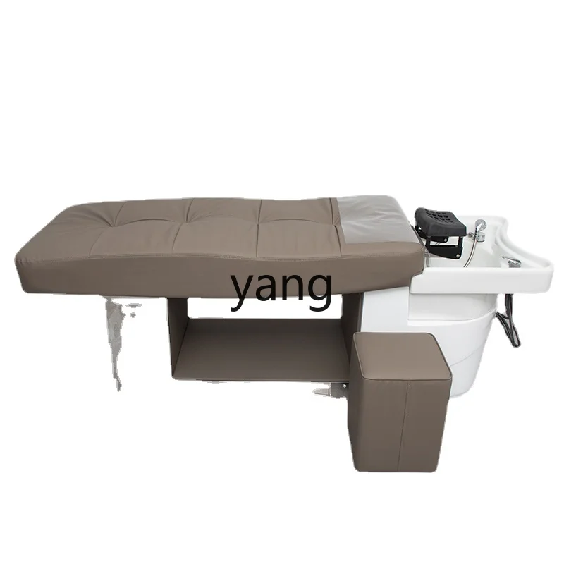 

Yhl Lying Completely for Hair Salon Flushing Bed Ceramic Basin Stainless Steel Salon Shampoo Bed