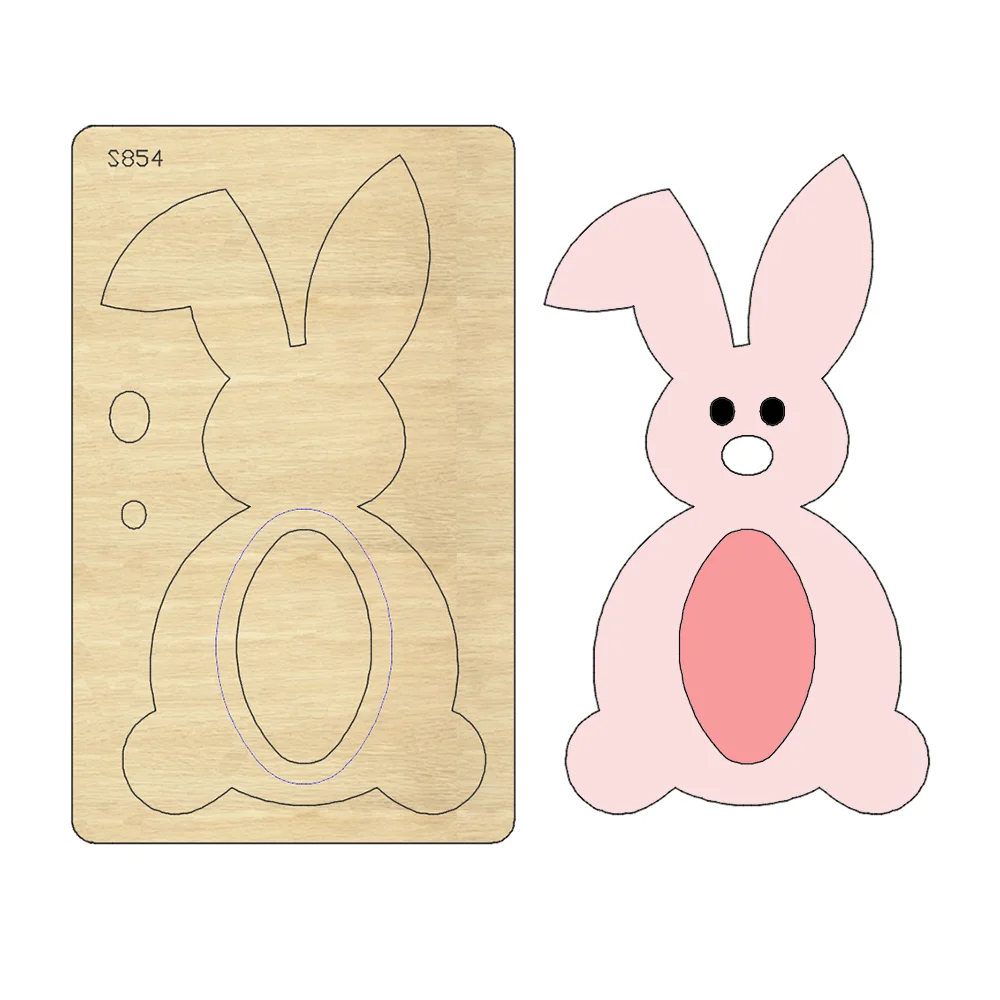 New Bunny Mover Decoration Cutting Dies Wooden Knife Die Compatible With Most Manual Die Cut Cutters