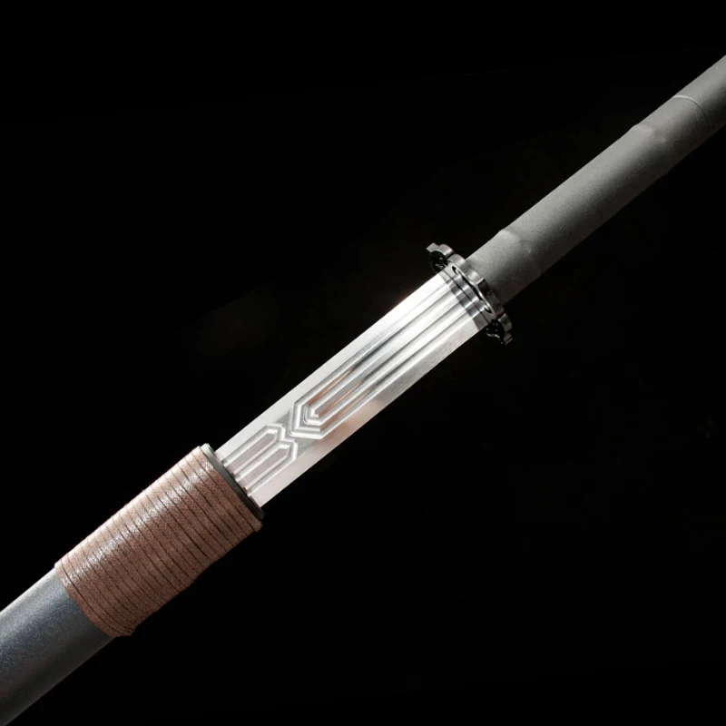 Iron Saya Chinese Sword,Manganse Steel Blade,Metal Tsuba Handle,Training Practice Craft Swords,Non Sharp