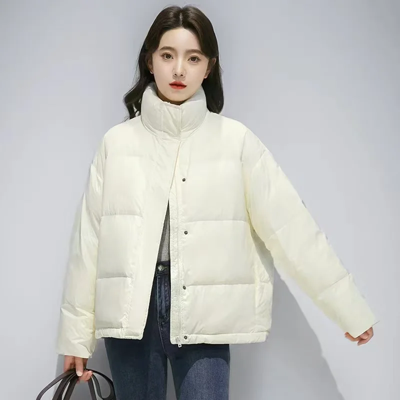 파카 여성 코트 재킷 2025 가을 겨울 보온 푸퍼 재킷 스탠드 칼라 하라주쿠 아우터 루즈 패딩 베스트 한국 가을