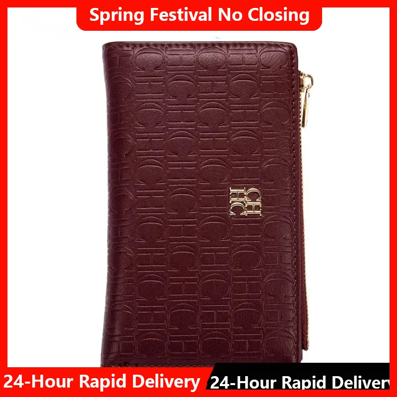 

Короткий женский кошелек CH с кожаным принтом, однотонный, универсальный, осенне-зимний, роскошный, новинка 202, сумка для карт с несколькими сценками