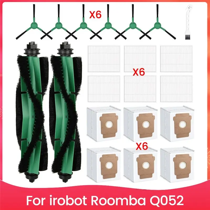 

Запасные части ABIY для Irobot Roomba Q052: основная и боковые щетки, HEPA-фильтр, мешки для сбора пыли, комплект аксессуаров