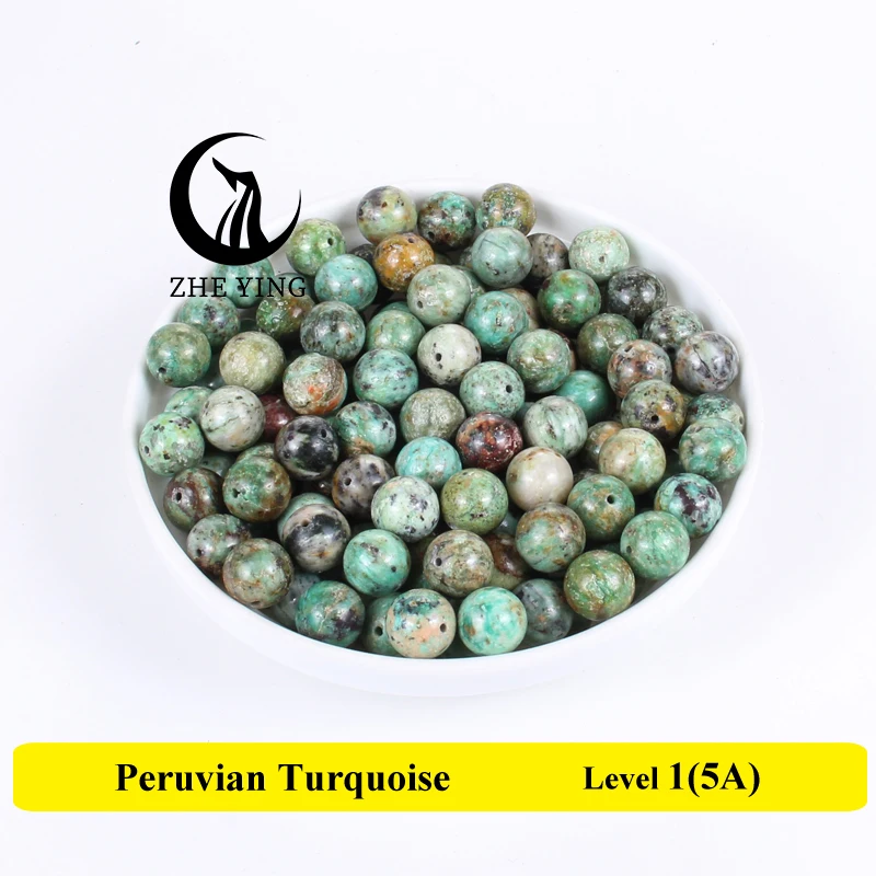 

6 8 10mm Natural Beads Peru Turquoise Gemstone Round Loose Bead For Jewelry Making DIY Bracelet Accessories